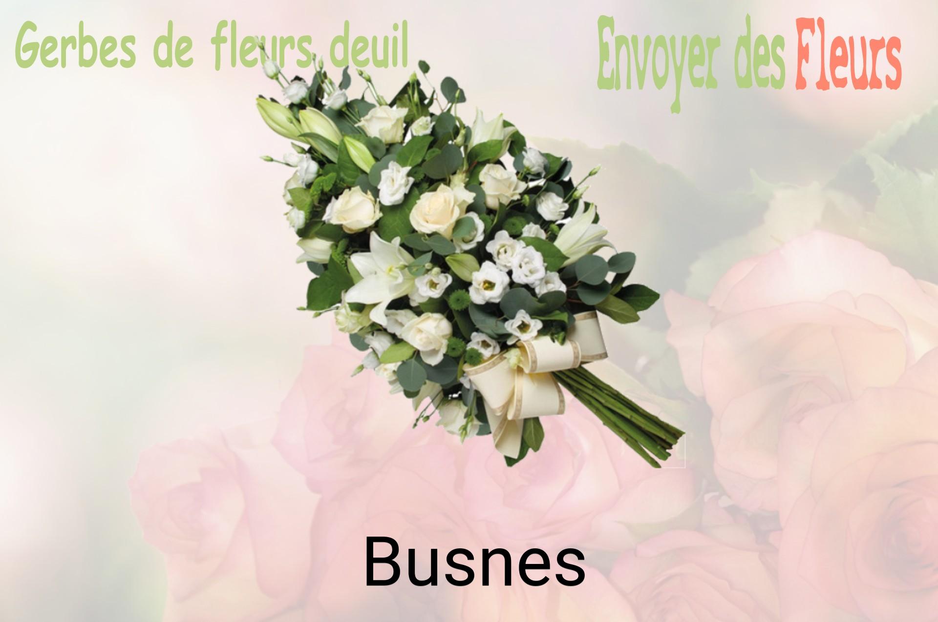 Gerbe de fleurs de deuil livrée à Busnes
